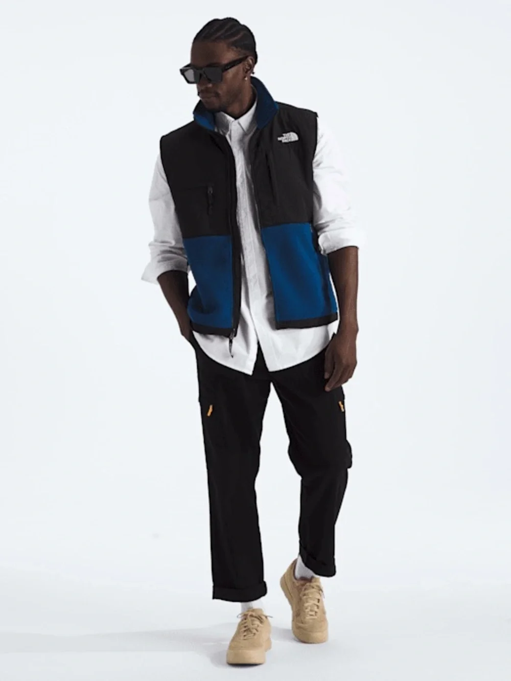 NWT The North Face Estate Blue and Black Retro Denali Vest - Men's Size Large